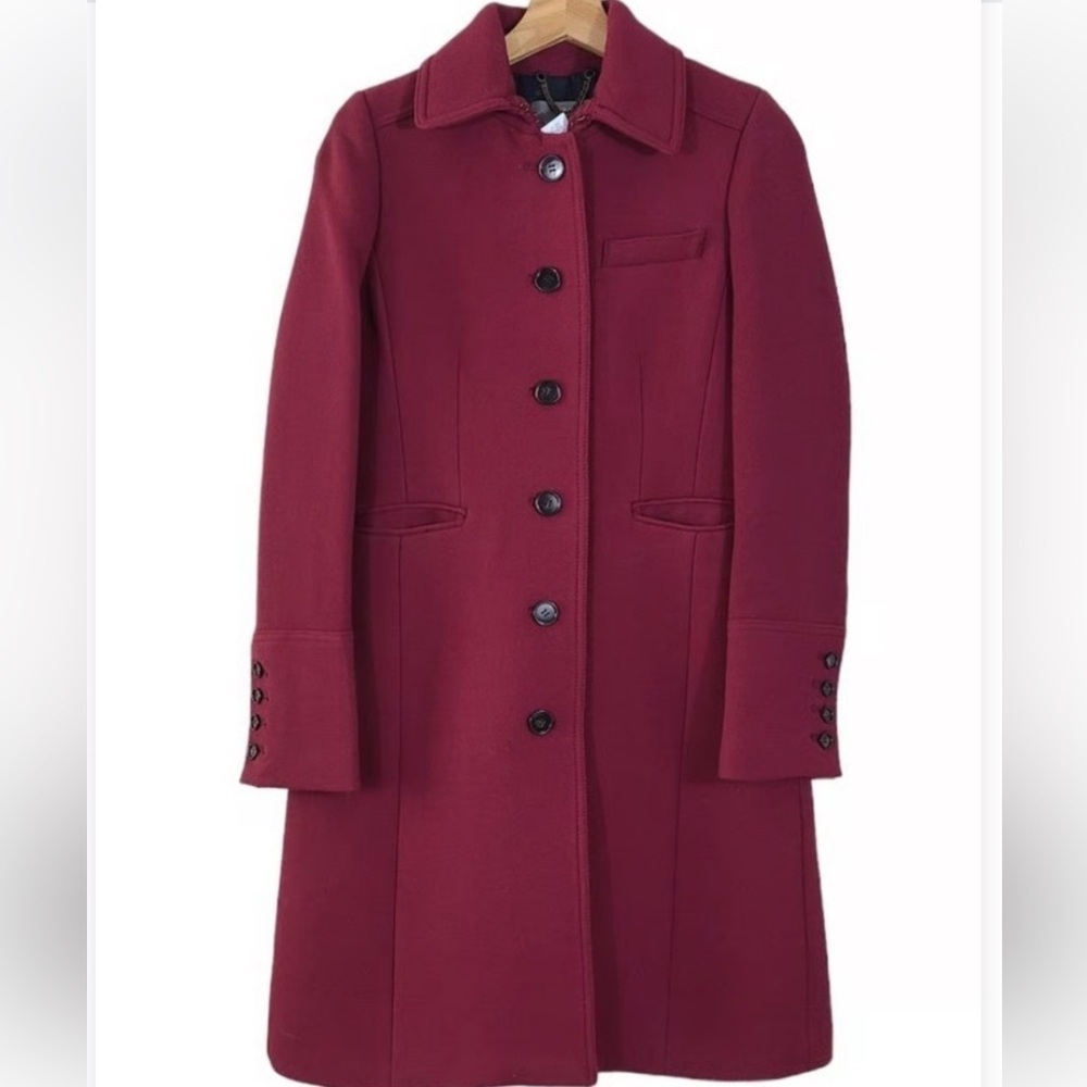 J.Crew Lady Day coat made from Italian double-cloth wool in a maroon  Size 10